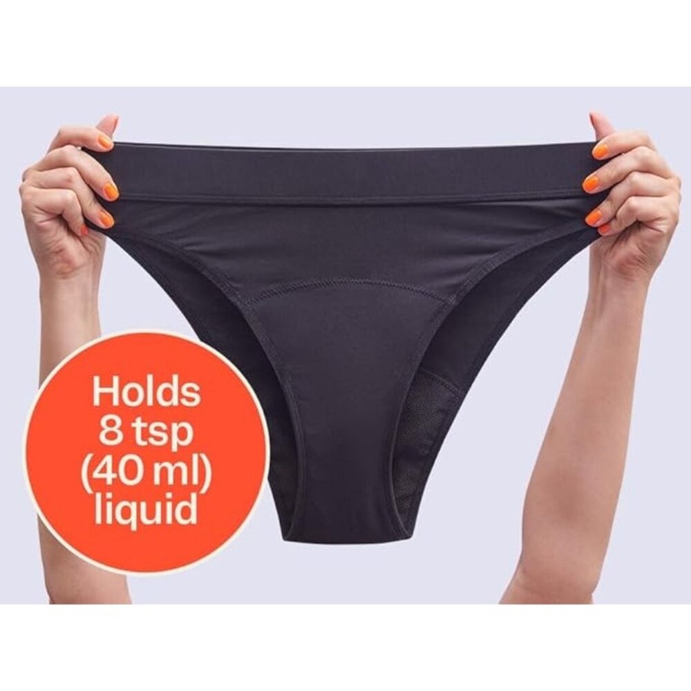 Women's Reusable Incontinence Underwear Leak Proof Machine Washable XL black